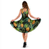 Tropical Palm Leaf Pineapple Print Dress-grizzshop