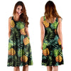 Tropical Palm Leaf Pineapple Print Dress-grizzshop