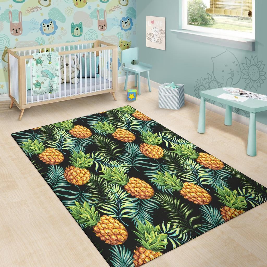 Tropical Palm Leaf Pineapple Print Floor Mat-grizzshop