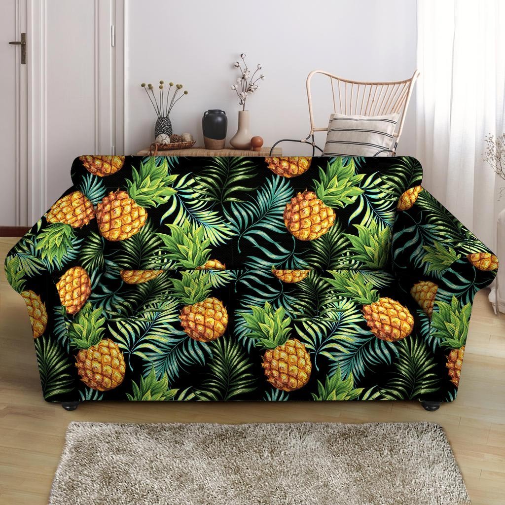 Tropical Palm Leaf Pineapple Print Loveseat Cover-grizzshop