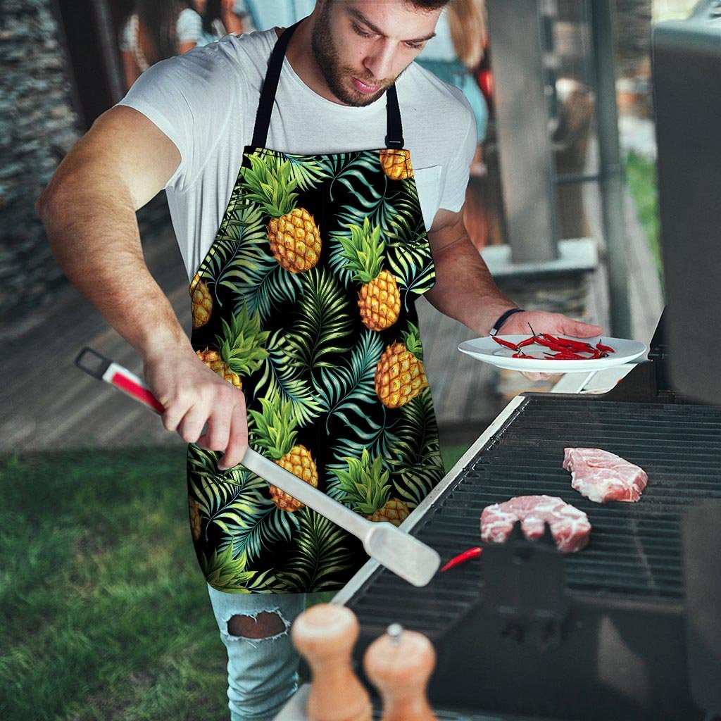 Tropical Palm Leaf Pineapple Print Men's Apron-grizzshop