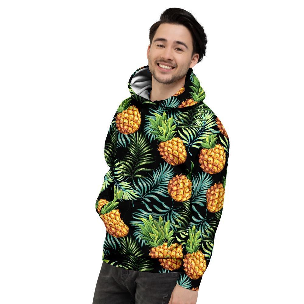 Tropical Palm Leaf Pineapple Print Men's Hoodie-grizzshop