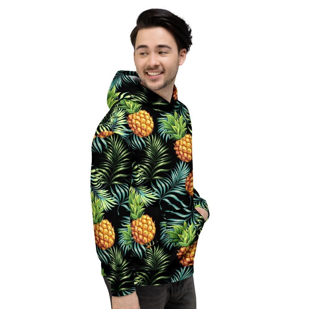 Tropical Palm Leaf Pineapple Print Men's Hoodie-grizzshop