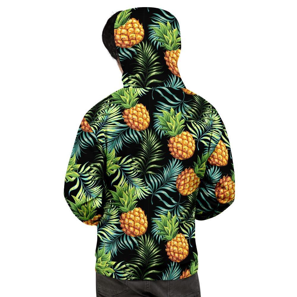 Tropical Palm Leaf Pineapple Print Men's Hoodie-grizzshop