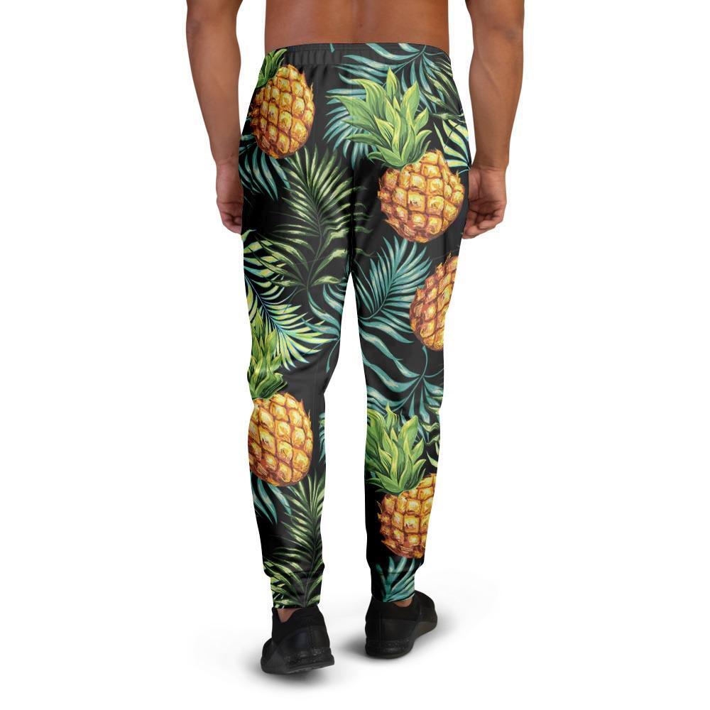 Tropical Palm Leaf Pineapple Print Men's Joggers-grizzshop