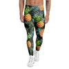 Tropical Palm Leaf Pineapple Print Men's Leggings-grizzshop