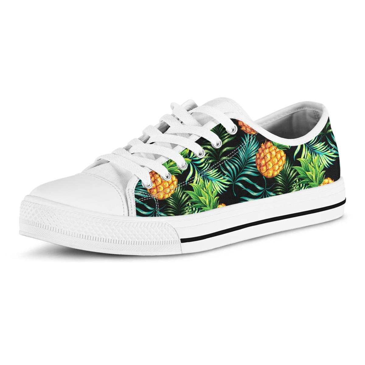 Tropical Palm Leaf Pineapple Print Men's Low Top Shoes-grizzshop