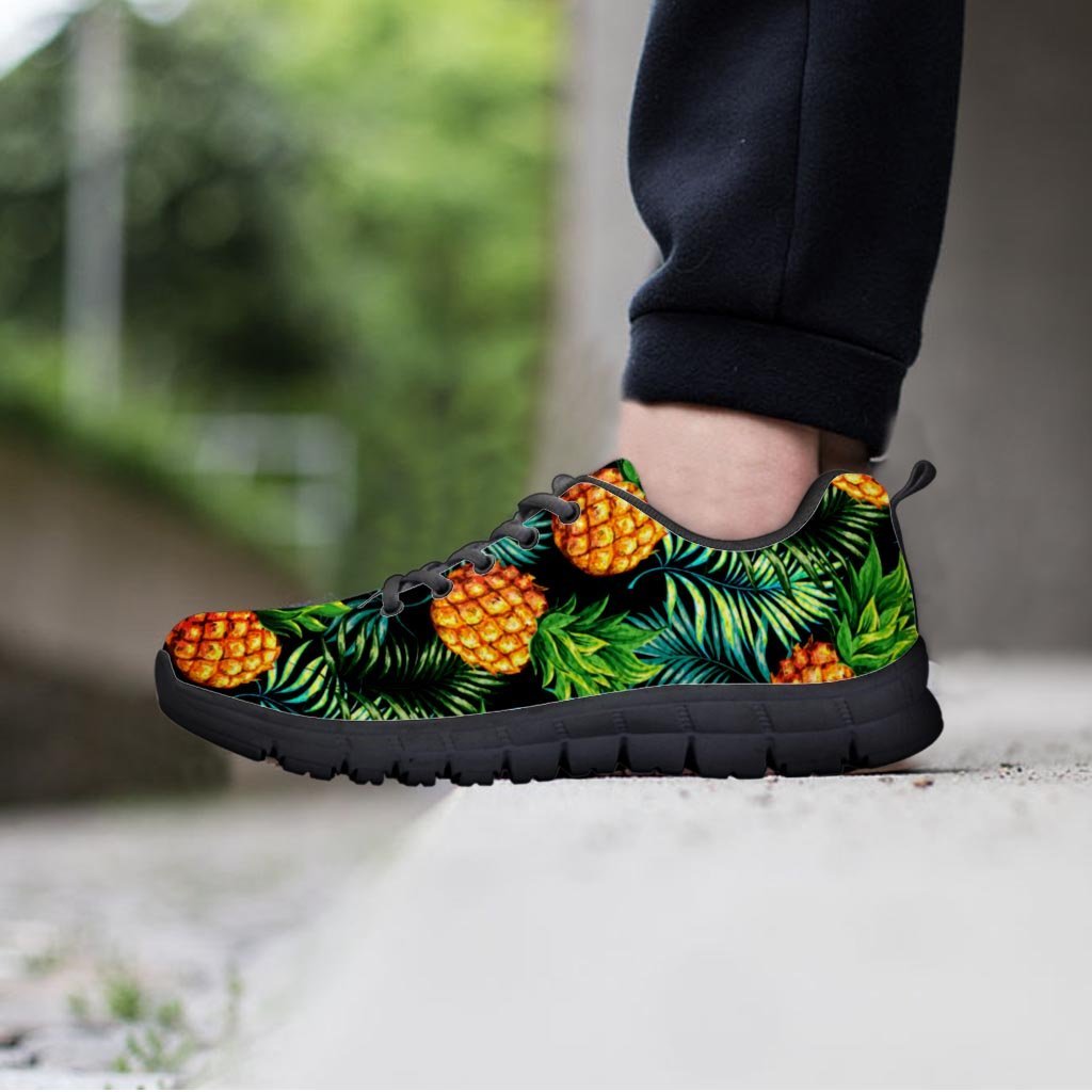 Tropical Palm Leaf Pineapple Print Men's Sneakers-grizzshop