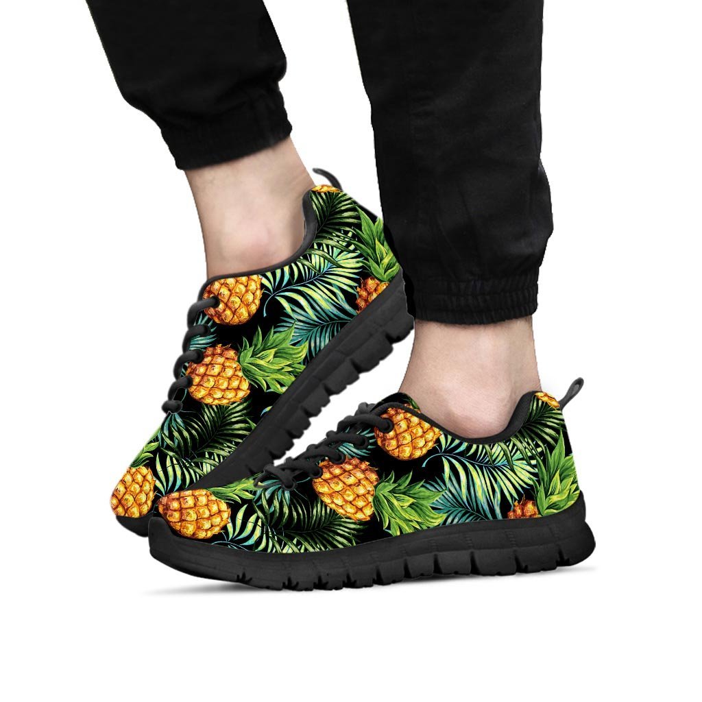 Tropical Palm Leaf Pineapple Print Men's Sneakers-grizzshop