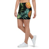 Tropical Palm Leaf Pineapple Print Mini Skirt-grizzshop