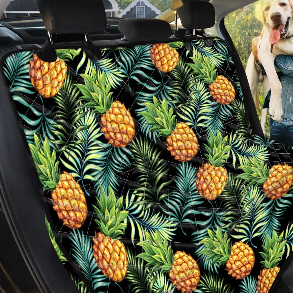 Tropical Palm Leaf Pineapple Print Pet Car Seat Cover-grizzshop