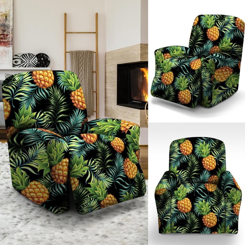 Tropical Palm Leaf Pineapple Print Recliner Cover-grizzshop