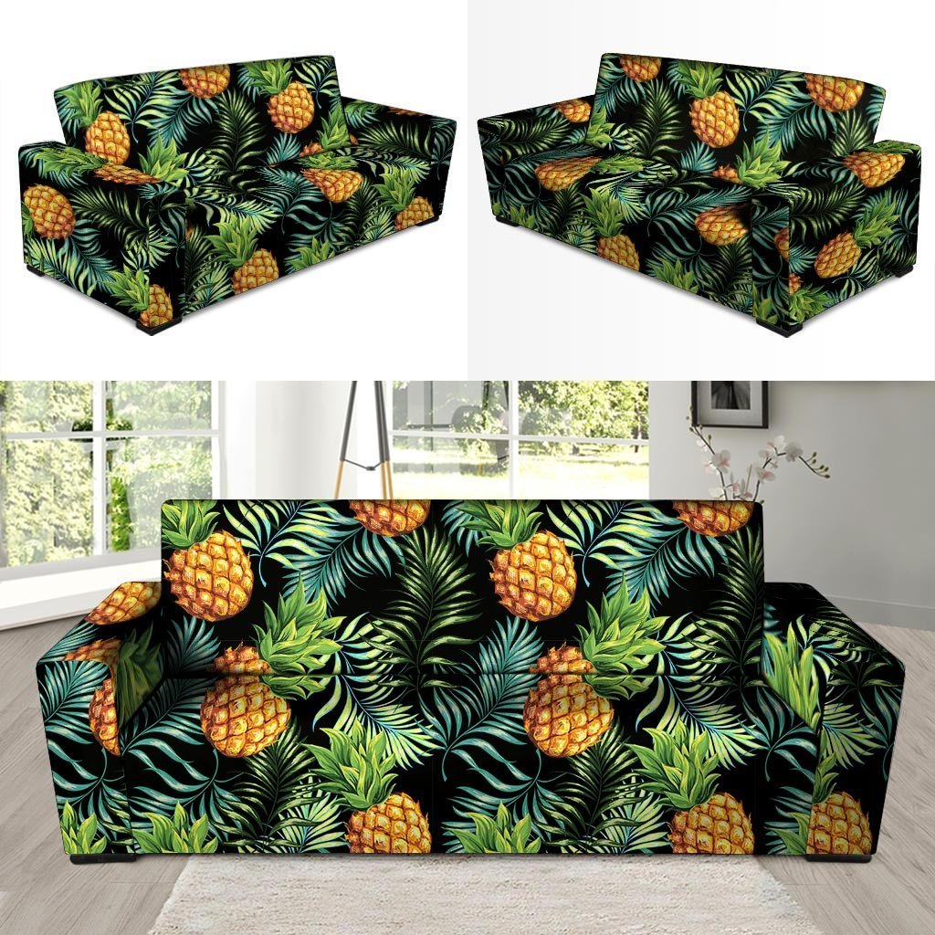 Tropical Palm Leaf Pineapple Print Sofa Cover-grizzshop