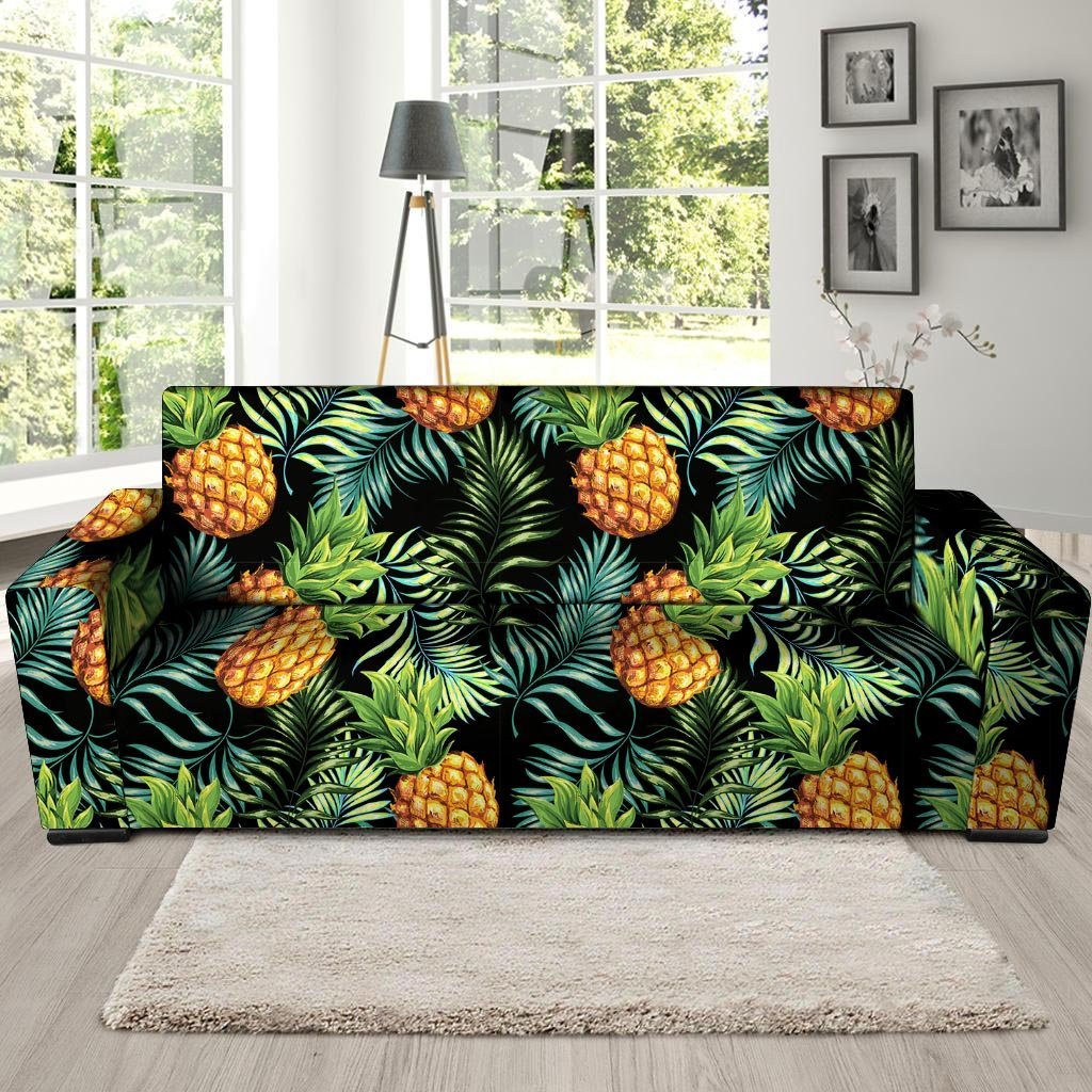 Tropical Palm Leaf Pineapple Print Sofa Cover-grizzshop