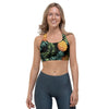 Tropical Palm Leaf Pineapple Print Sports Bra-grizzshop