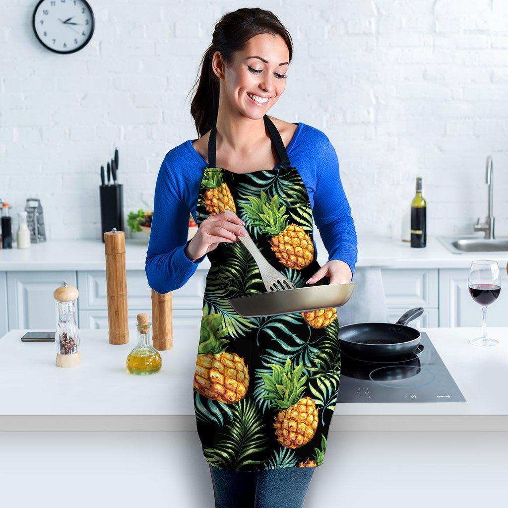 Tropical Palm Leaf Pineapple Print Women's Apron-grizzshop