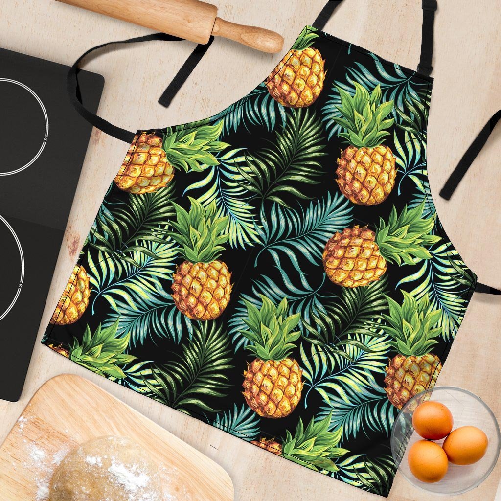 Tropical Palm Leaf Pineapple Print Women's Apron-grizzshop