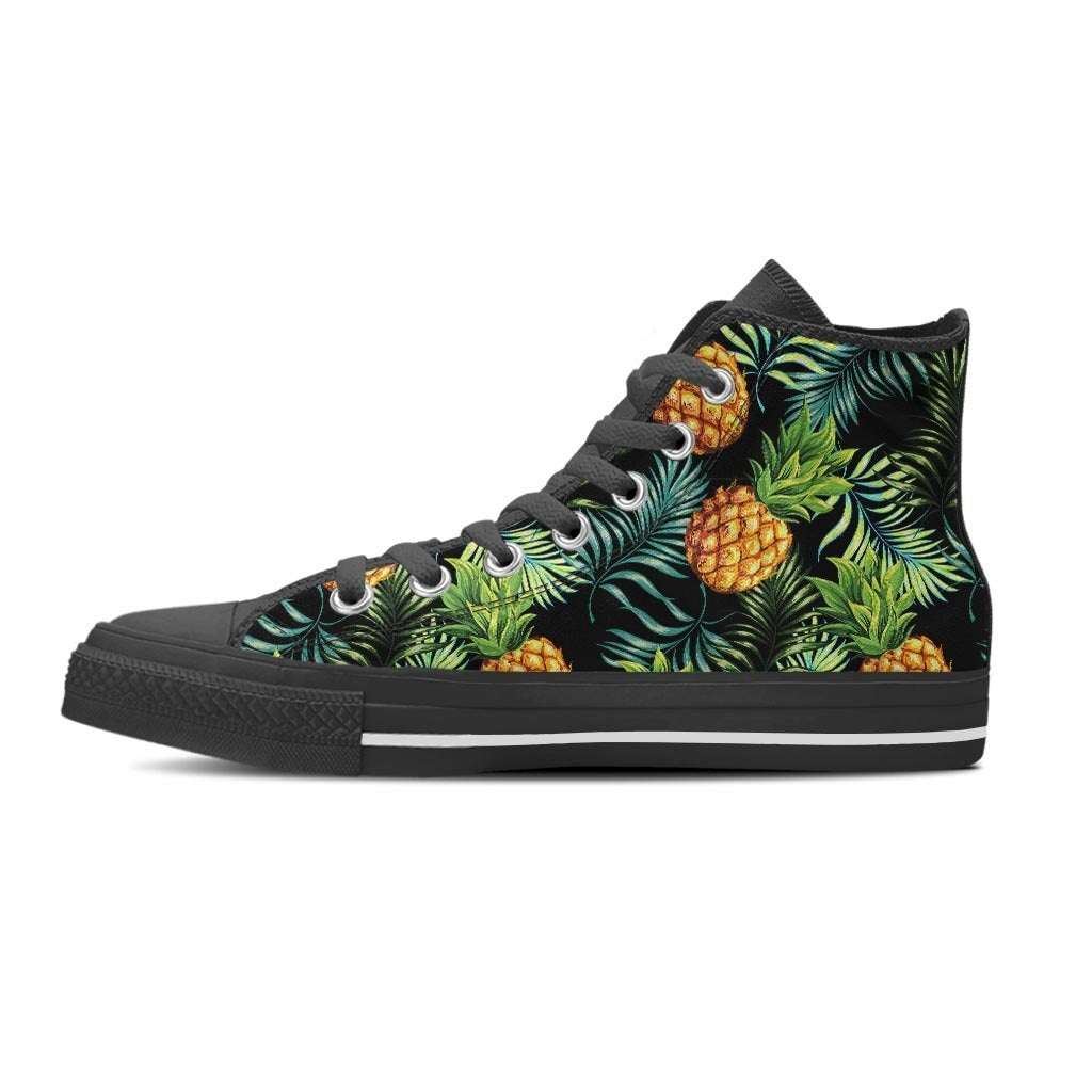 Tropical Palm Leaf Pineapple Print Women's High Top Shoes-grizzshop