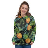 Tropical Palm Leaf Pineapple Print Women's Hoodie-grizzshop