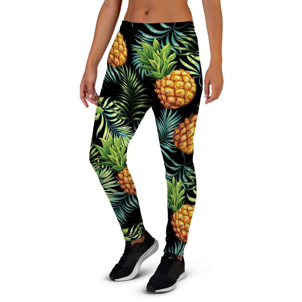 Tropical Palm Leaf Pineapple Print Women's Joggers-grizzshop