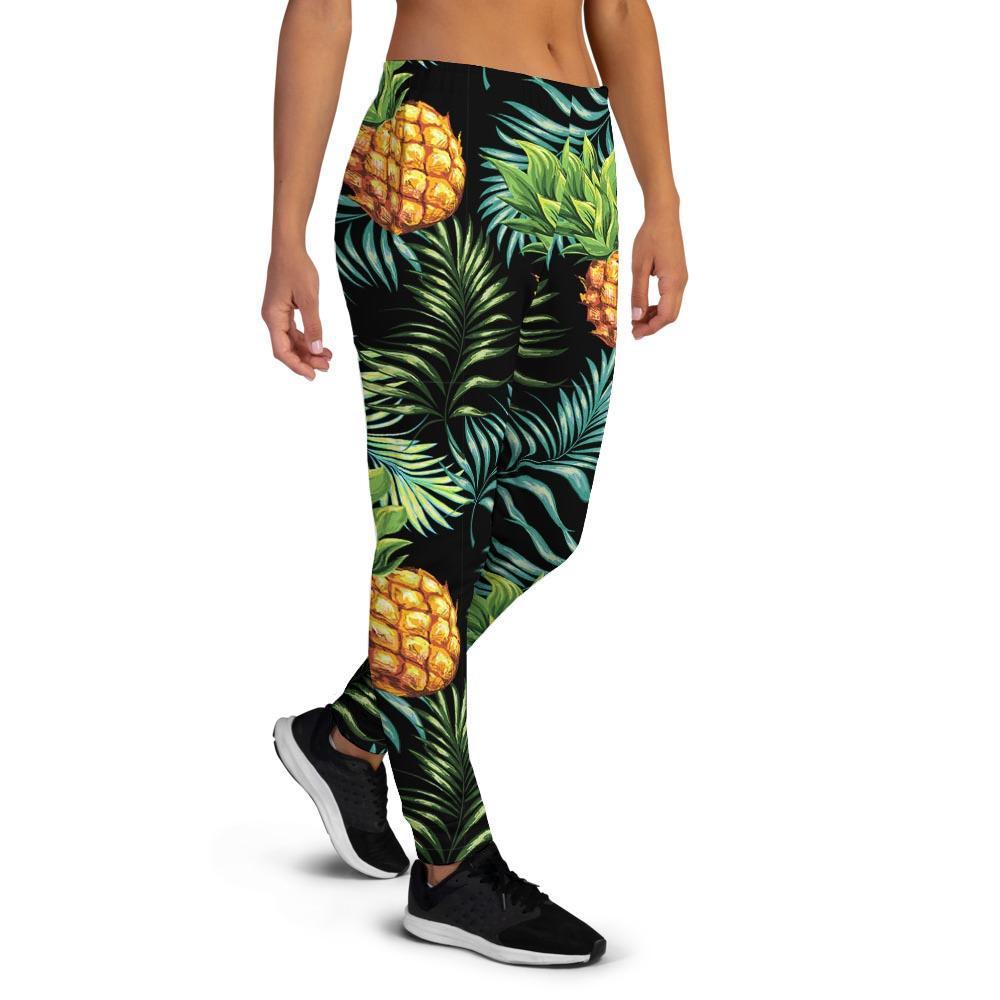 Tropical Palm Leaf Pineapple Print Women's Joggers-grizzshop