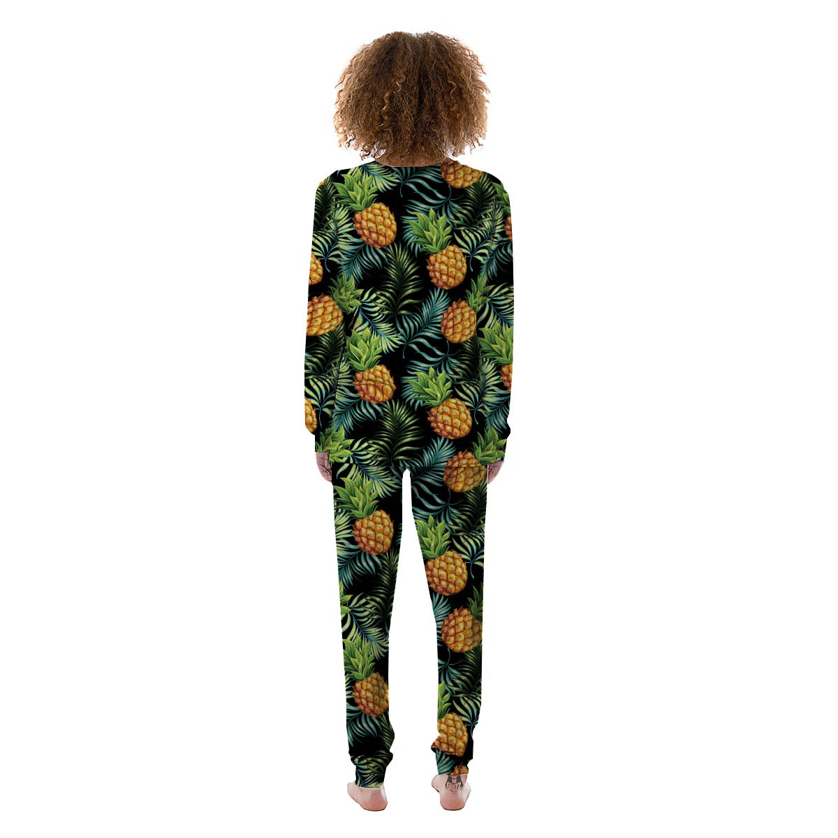 Tropical Palm Leaf Pineapple Print Women's Pajamas-grizzshop