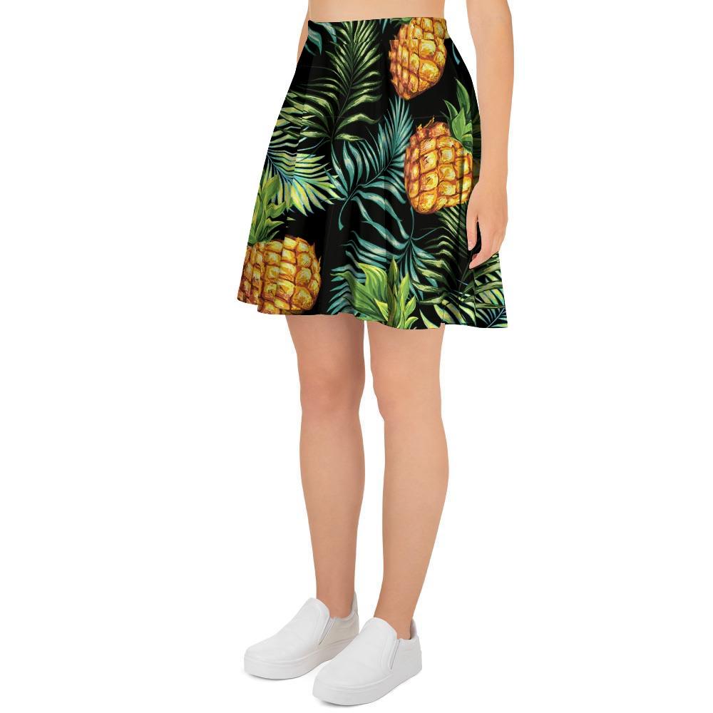 Tropical Palm Leaf Pineapple Print Women's Skirt-grizzshop