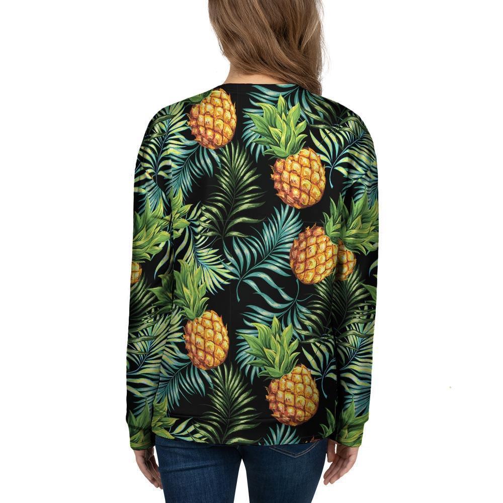 Tropical Palm Leaf Pineapple Print Women's Sweatshirt-grizzshop