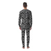 Tropical Palm Leaf White And Black Print Men's Pajamas-grizzshop