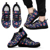 Tropical Palm Leave Peacock Tiger Elephant Black Sneaker Shoes For Men Women-grizzshop