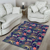 Tropical Palm Leave Peacock Tiger Elephant Floor Mat-grizzshop