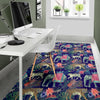 Tropical Palm Leave Peacock Tiger Elephant Floor Mat-grizzshop