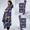 Tropical Palm Leave Peacock Tiger Elephant Hooded Blanket-grizzshop