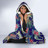 Tropical Palm Leave Peacock Tiger Elephant Hooded Blanket-grizzshop