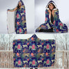 Tropical Palm Leave Peacock Tiger Elephant Hooded Blanket-grizzshop