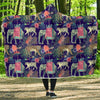 Tropical Palm Leave Peacock Tiger Elephant Hooded Blanket-grizzshop