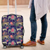 Tropical Palm Leave Peacock Tiger Elephant Luggage Cover Protector-grizzshop