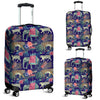 Tropical Palm Leave Peacock Tiger Elephant Luggage Cover Protector-grizzshop