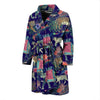 Tropical Palm Leave Peacock Tiger Elephant Men Long Robe-grizzshop