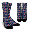 Tropical Palm Leave Peacock Tiger Elephant Unisex Crew Socks-grizzshop