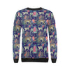 Tropical Palm Leave Peacock Tiger Elephant Women Crewneck Sweatshirt-grizzshop