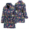 Tropical Palm Leave Peacock Tiger Elephant Women Long Robe-grizzshop