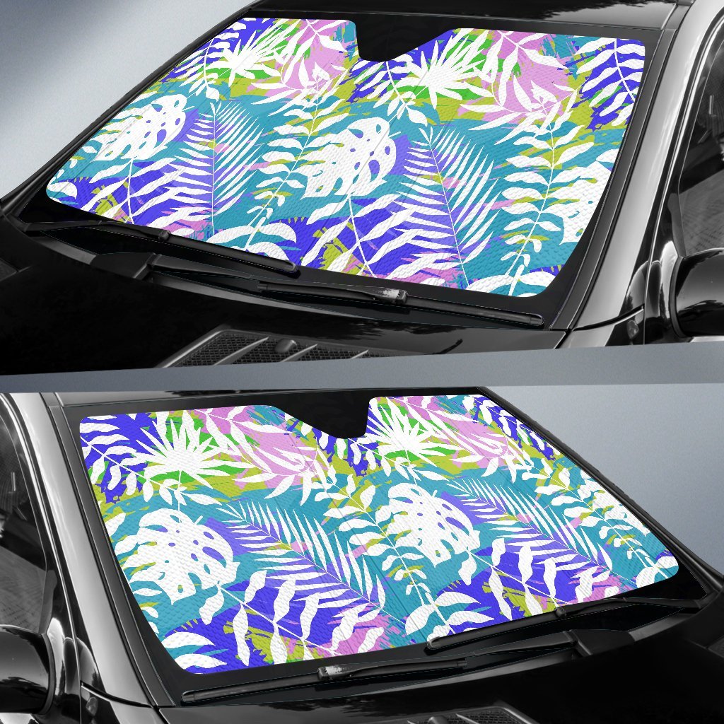 Tropical Palm Leaves Hawaiian Pattern Print Car Sun Shade-grizzshop