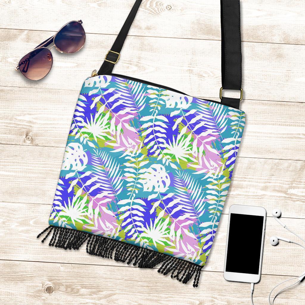 Tropical Palm Leaves Hawaiian Pattern Print Crossbody Bags-grizzshop