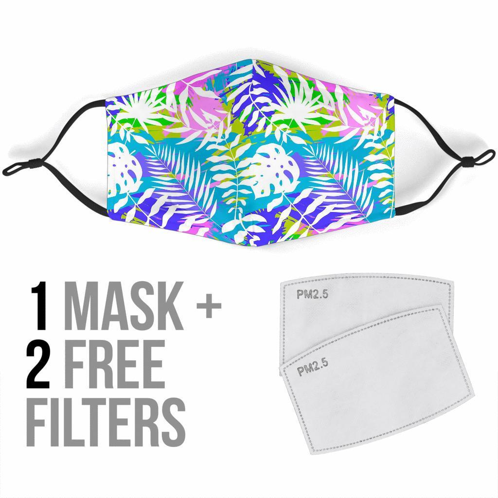 Tropical Palm Leaves Hawaiian Pattern Print Face Mask-grizzshop