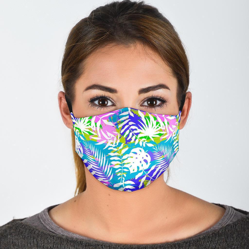 Tropical Palm Leaves Hawaiian Pattern Print Face Mask-grizzshop