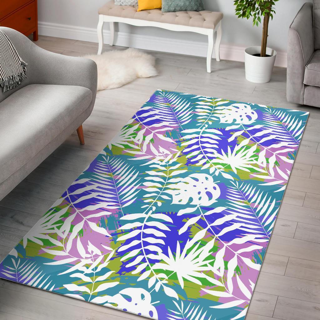 Tropical Palm Leaves Hawaiian Pattern Print Floor Mat-grizzshop