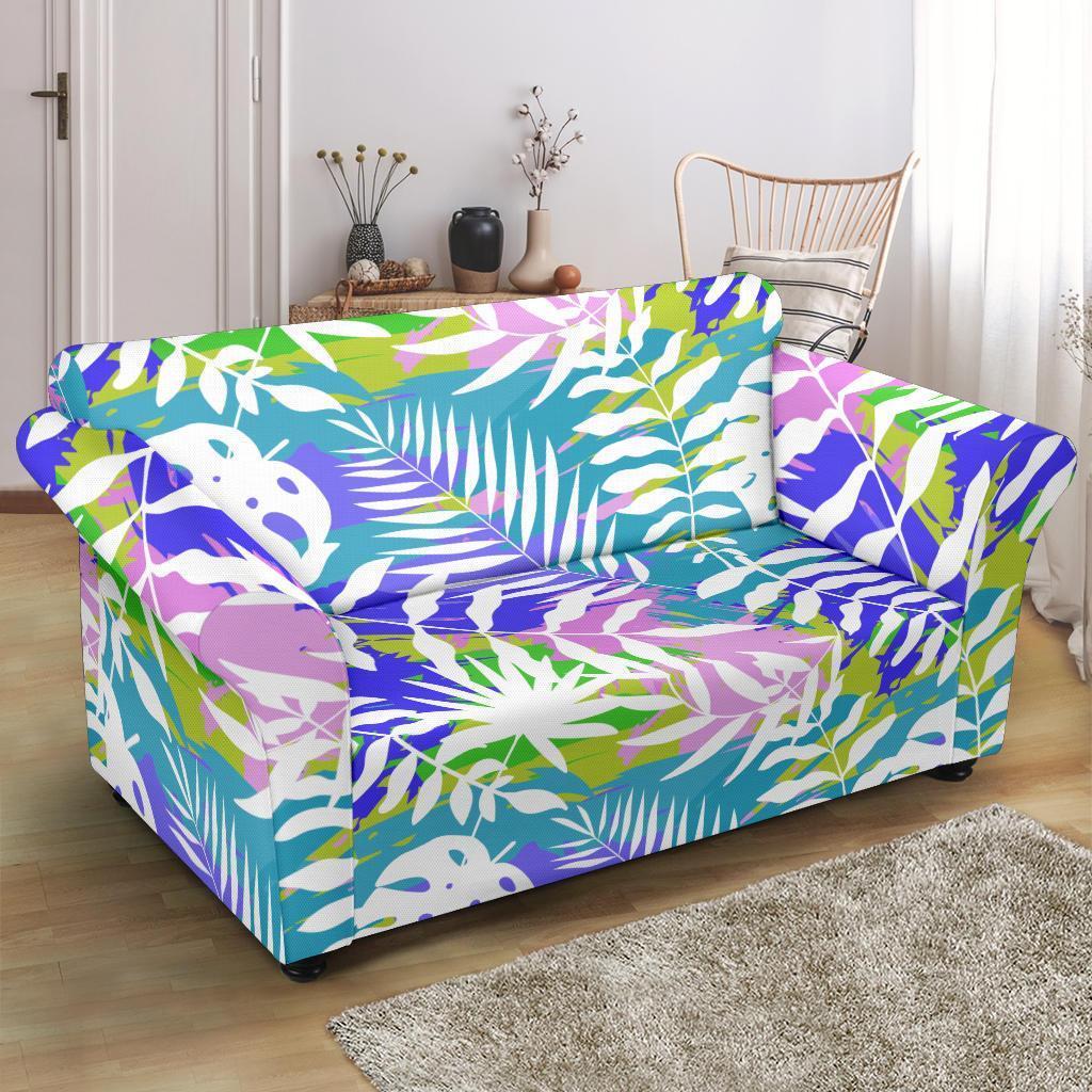 Tropical Palm Leaves Hawaiian Pattern Print Loveseat Cover-grizzshop