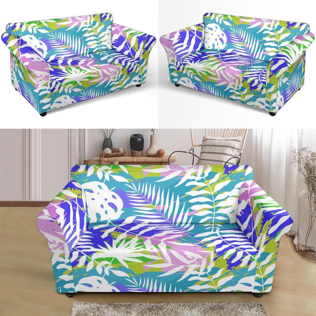 Tropical Palm Leaves Hawaiian Pattern Print Loveseat Cover-grizzshop