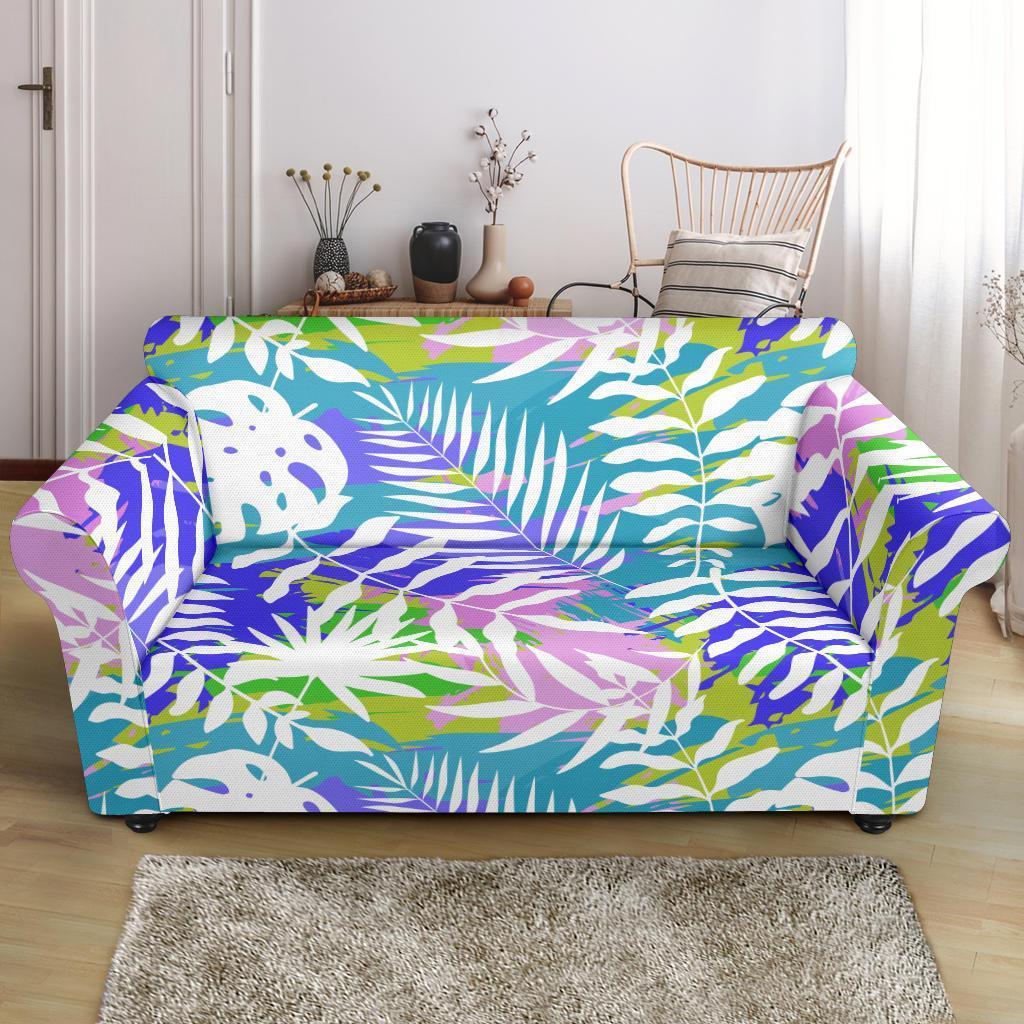 Tropical Palm Leaves Hawaiian Pattern Print Loveseat Cover-grizzshop